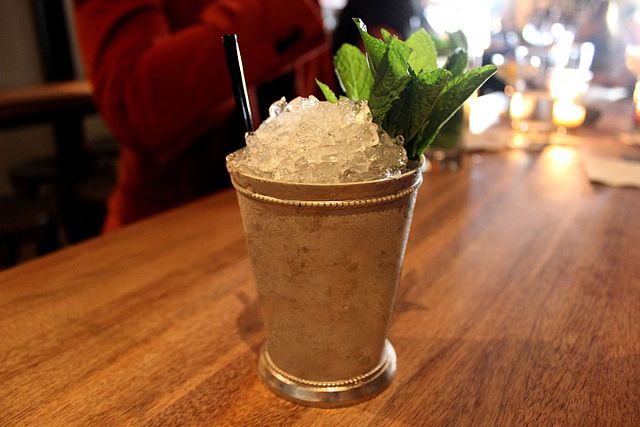 Mint Julep served in a Julep cup.