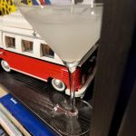 A Beachcomber Cocktail in a Martini glass in front of a Lego VW van.