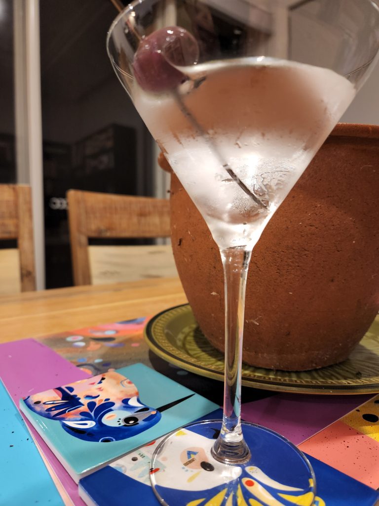A Vodka Martini on a table.