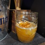 A Tiki 43 cocktail in an unusual Tiki glass.