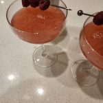 Two Blinker Cocktails in coupe glasses.