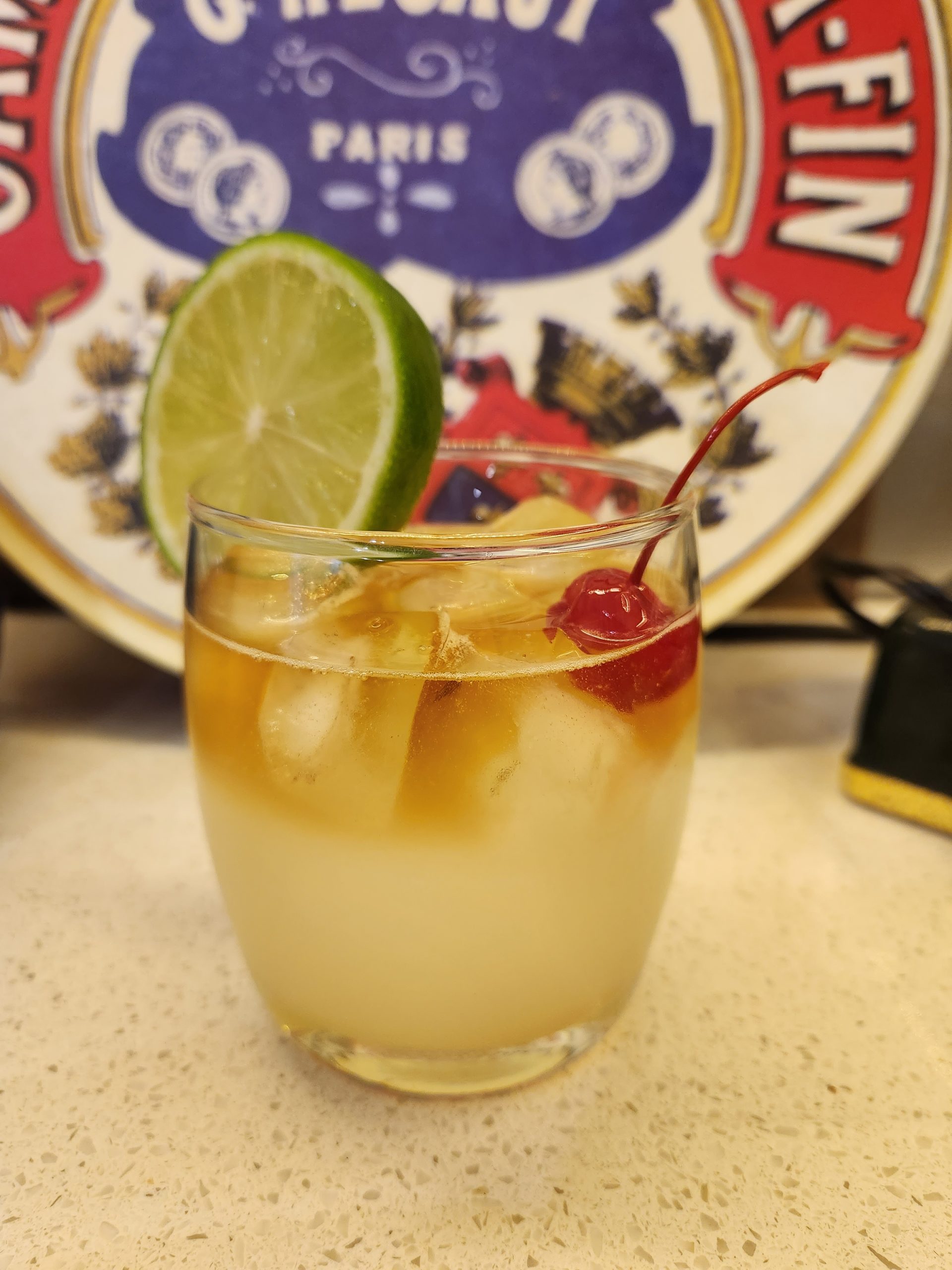 A Mai Tai cocktail.